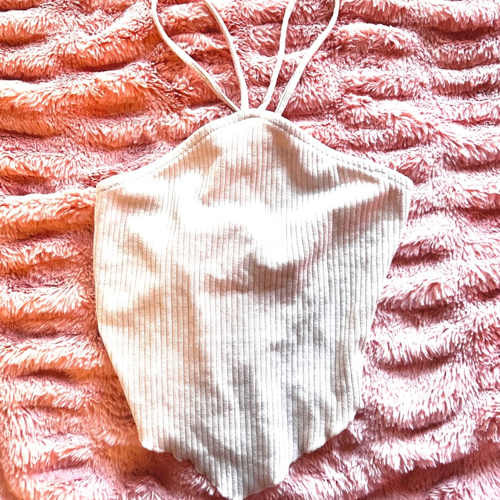 Wild fable white criss cross strap top